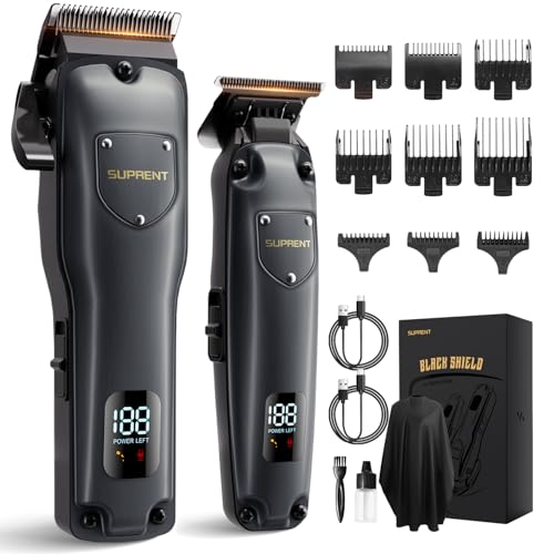 SUPRENT Hair Clippers for Men Professional USBC Rechargeable Cordless Clippers for Hair Cutting Mens Hair Clippers and Trimmer Kit for Barber with LED Display for Barbers  Home Use